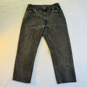 Gitano Vintage Mens Acid Wash Black Jeans Size 34x30 Logo Red Lines Made USA.